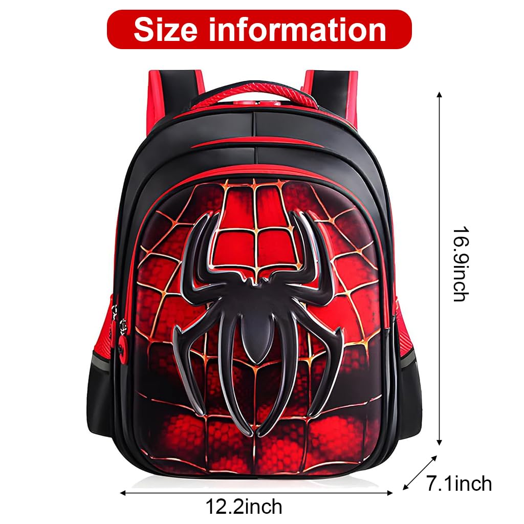 PALAY School Kids Backpack 3D Cartoon Spider Print Hard Shell Backpack Lightweight School Backpack Padded Shoulder Strap And Lift Handle Waterproof School Backpack School Gift for Kids 6-10 Years Old PALAY School Kids Backpack 3D Cartoon Spider Print Hard Shell Backpack Lightweight School Backpack Padded Shoulder Strap And Lift Handle Waterproof School Backpack School Gift for Kids 6-10 Years Old